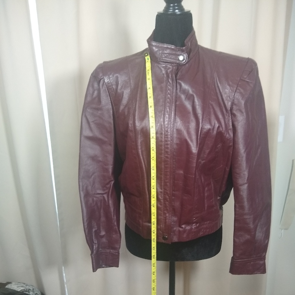 Maroon vintage leather jacket!